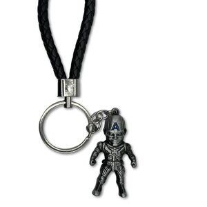 Marvel Captain America Keychain with Shield and Character Charm